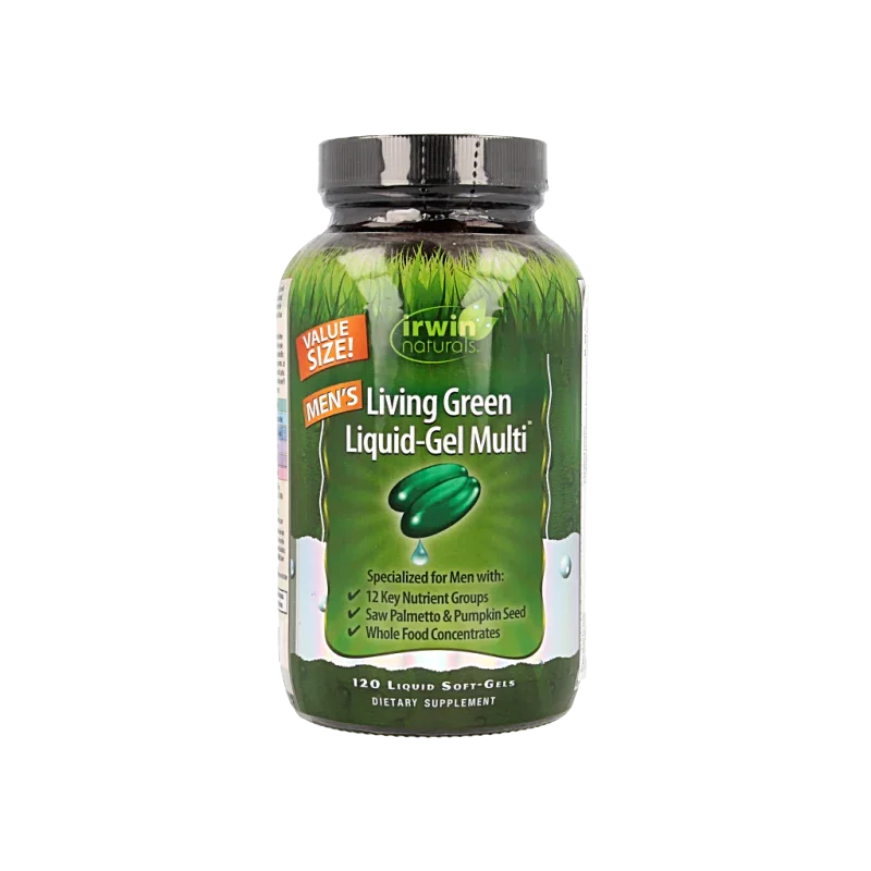 Irwin Naturals Living green liquid gel multi for men 120 Softgels