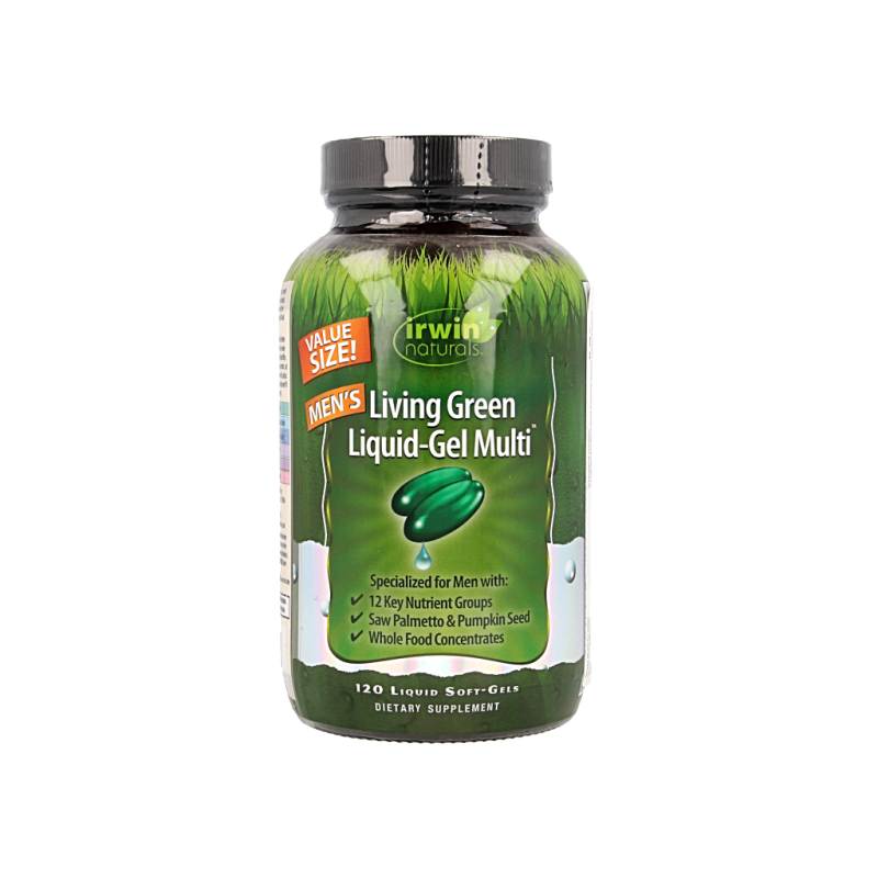 Irwin Naturals Living green liquid gel multi for men 120 Softgels