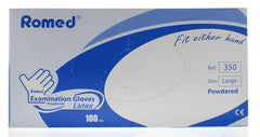 Romed Latex handschoen niet steriel gepoederd L 100.00 Stuks