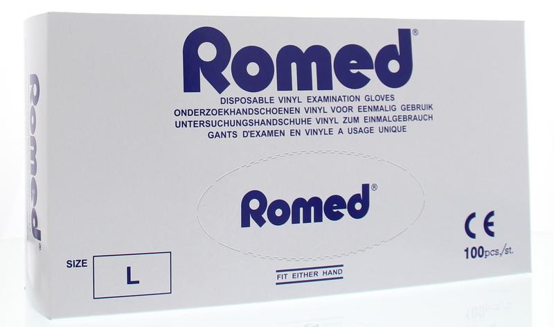 Romed Vinyl handschoen niet steriel gepoederd L 100 Stuks