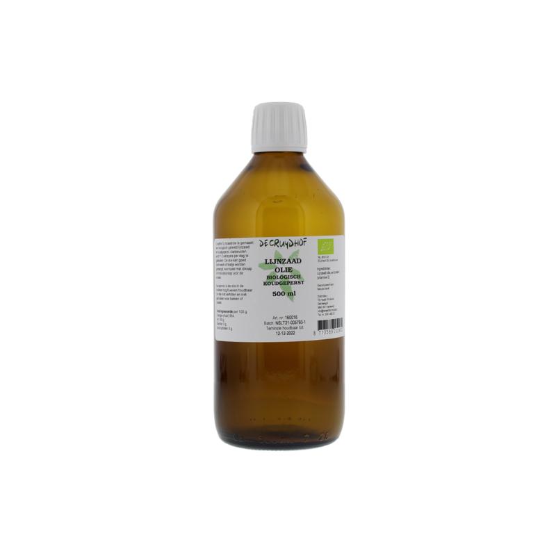 Cruydhof Lijnzaadolie koudgeperst bio 500 Milliliter