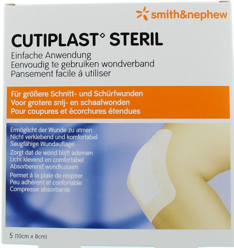 Cutiplast Steril 10 x 8cm 5 Stuks