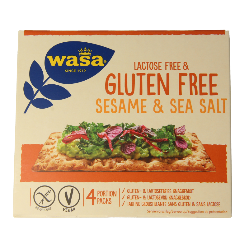 Wasa Knackebrod met sesam en zeezout glutenvrij 240 Gram