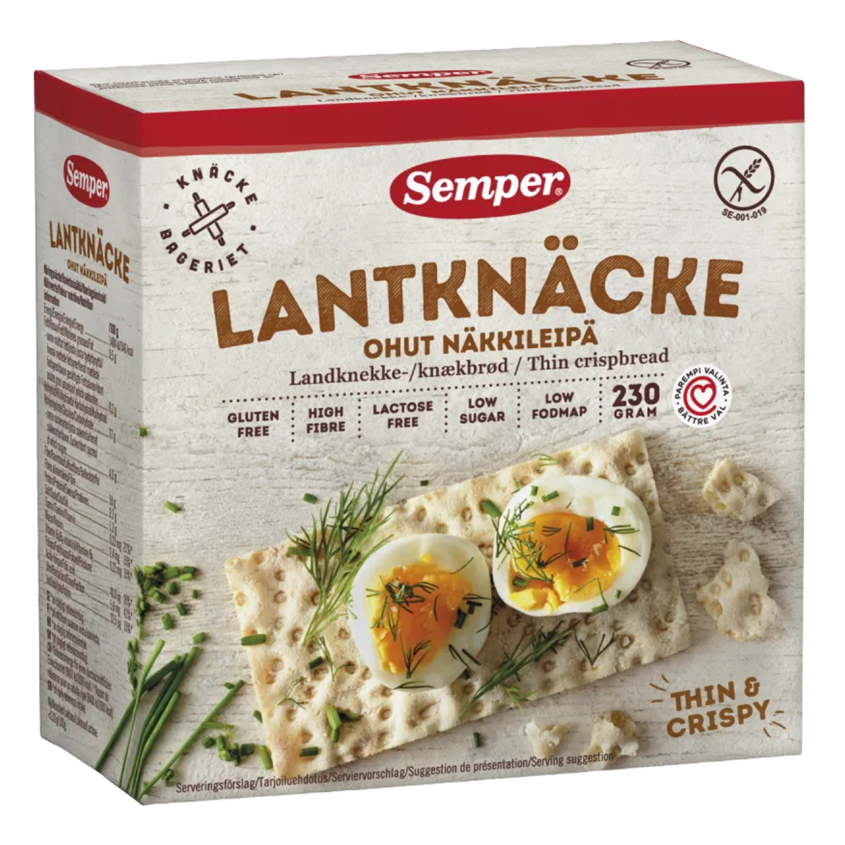 Semper Knackebrod lantknacke glutenvrij 230 Gram