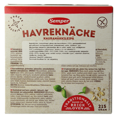 Semper Haverknackebrod glutenvrij 215 Gram