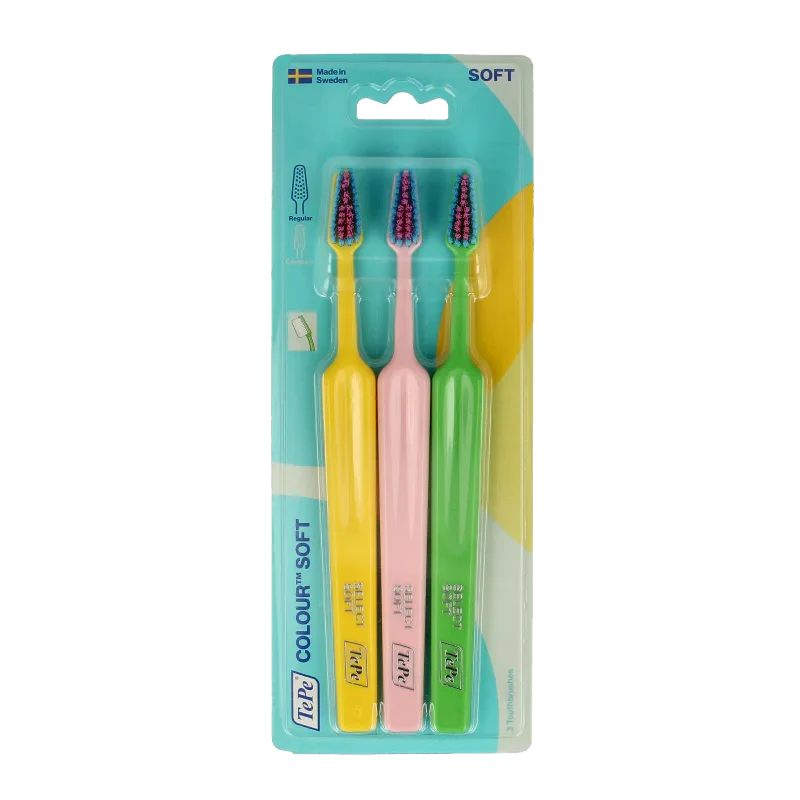 TePe Tandenborstel colour soft 3-pack 3 Stuks