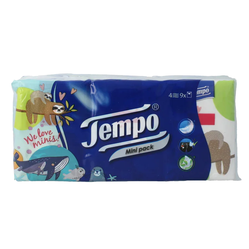 Tempo Tempo zakdoekje mini 4 laags 9 Stuks