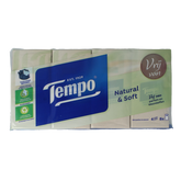 Tempo Natural & soft zakdoekjes 8 x 9 stuks 8 Stuks
