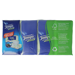 Tempo Natural & soft zakdoekjes 8 x 9 stuks 8 Stuks