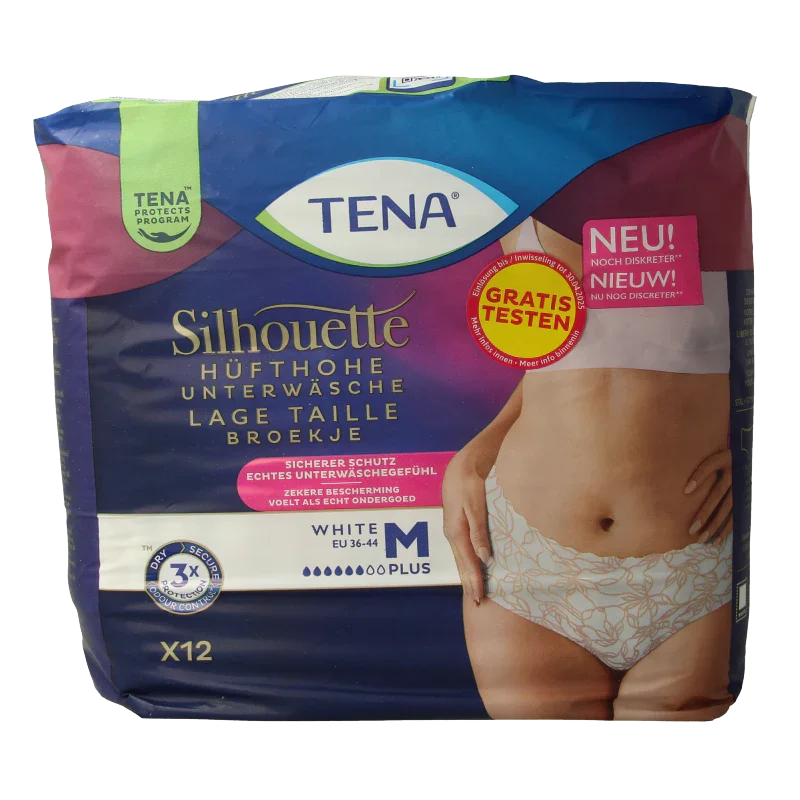 Tena Silhouette plus low waist wit M 12 Stuks