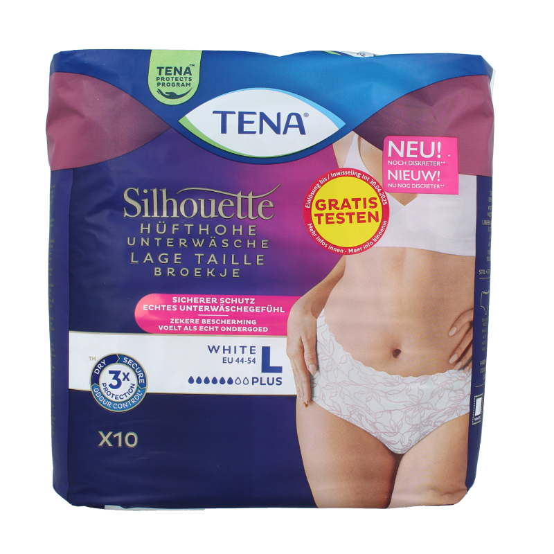 Tena Silhouette plus low waist wit L 10.00 Stuks