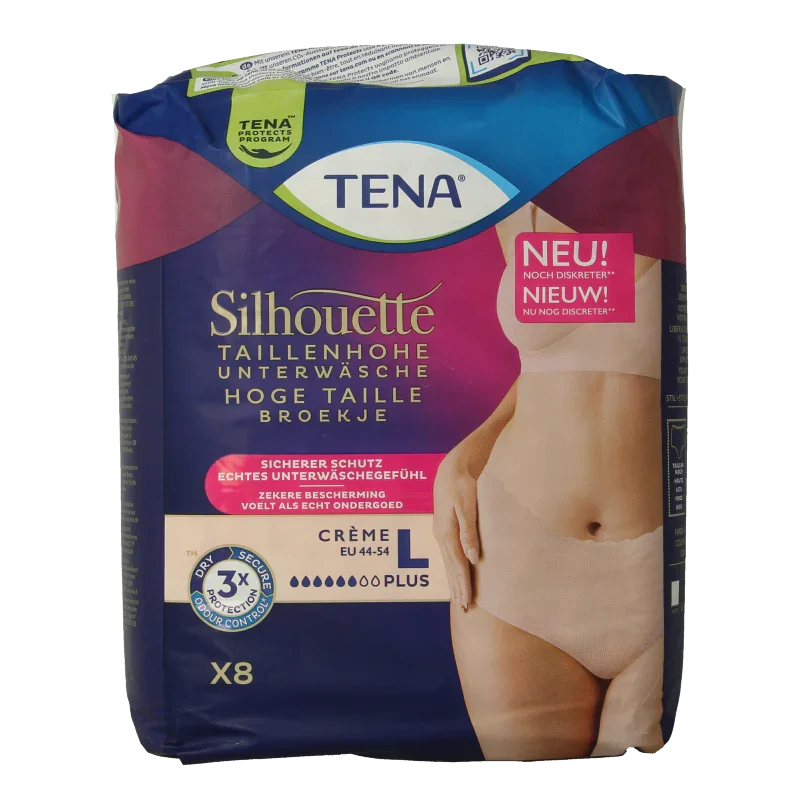 Tena Silhouet plus high waist creme large 8 Stuks