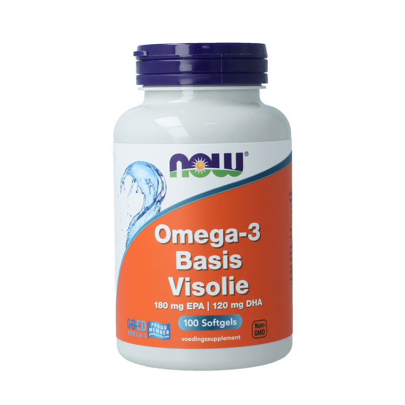 NOW Omega-3 Basis visolie 180mg EPA 120mg DHA 100.00 Softgels