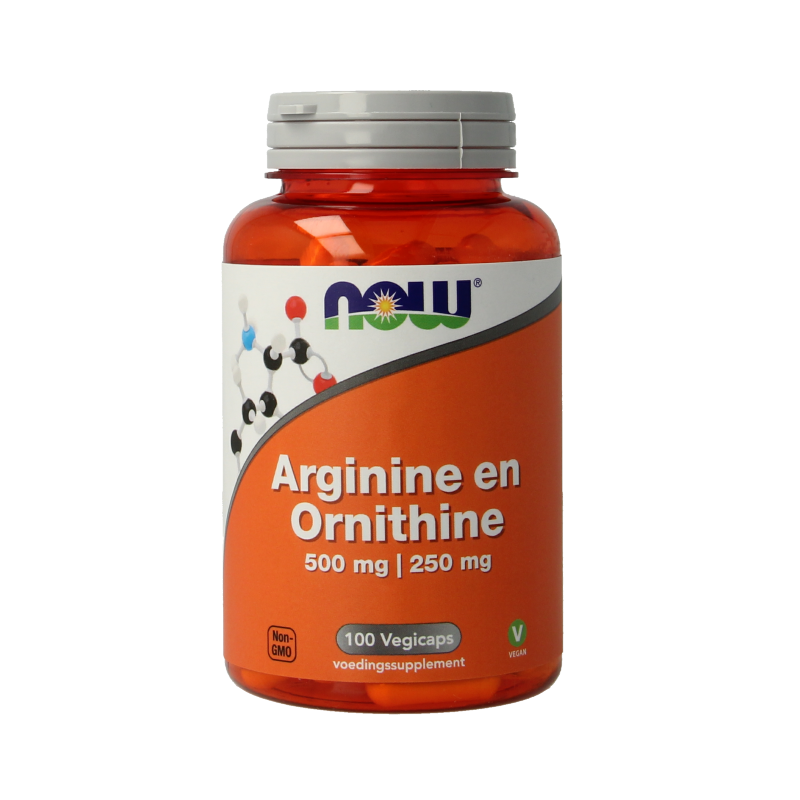 NOW Arginine & ornithine 500 / 250mg 100 Vegetarische capsules