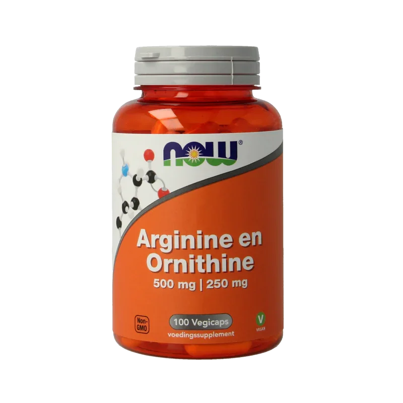 NOW Arginine & ornithine 500 / 250mg 100 Vegetarische capsules