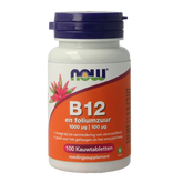 NOW Vitamine B12 1000mcg en Foliumzuur 100mcg 100 Kauwtabletten