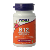 NOW Vitamine B12 1000mcg en Foliumzuur 100mcg 100.00 Kauwtabletten