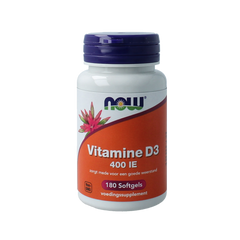 NOW Vitamine D3 400IE 180.00 Softgels