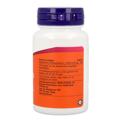 NOW Vitamine D3 1000IE 90.00 Softgels