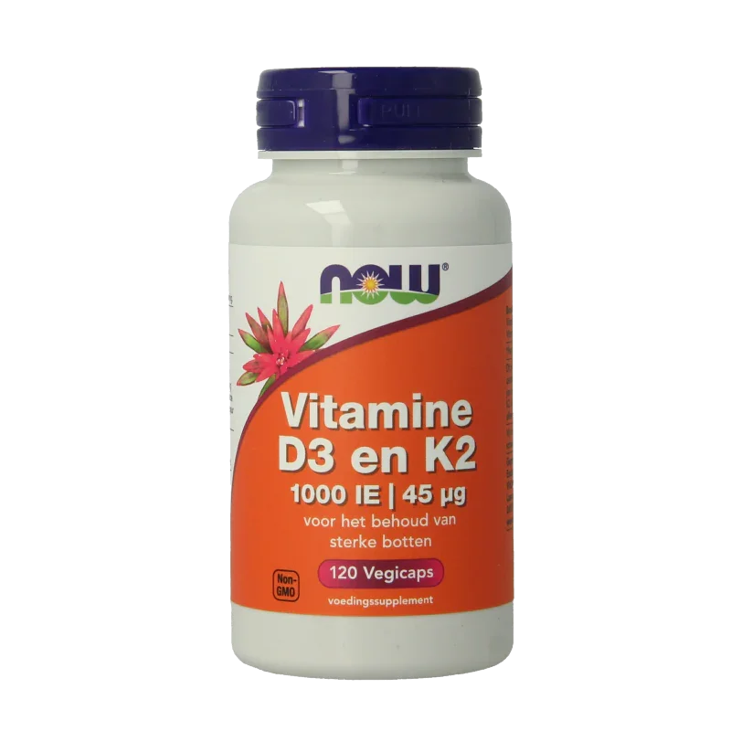 NOW Vitamine D3 1000IE & Vitamine K2 120 Vegetarische capsules