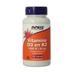 NOW Vitamine D3 1000IE & Vitamine K2 120.00 Vegetarische capsules