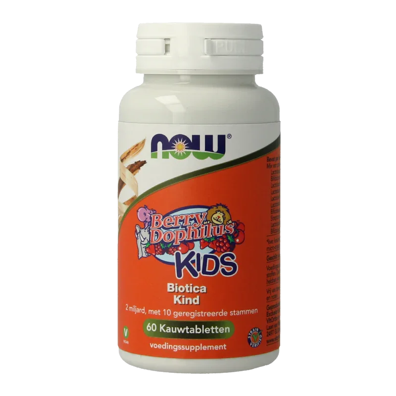 NOW Berry Dophilus™ Kids biotica kind 60 Kauwtabletten