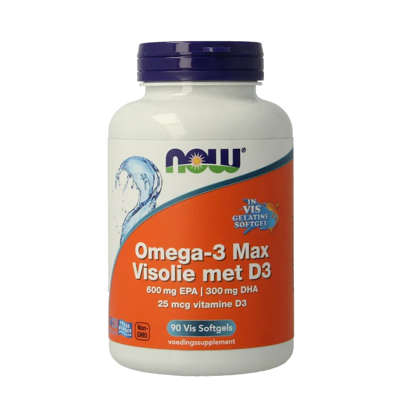 NOW Omega 3 max visolie D3 EPA DHA 90 Softgels