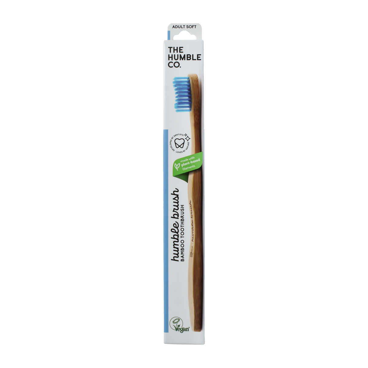 The Humble Co Tandenborstel bamboe adult blauw brush soft 1.00 Stuks