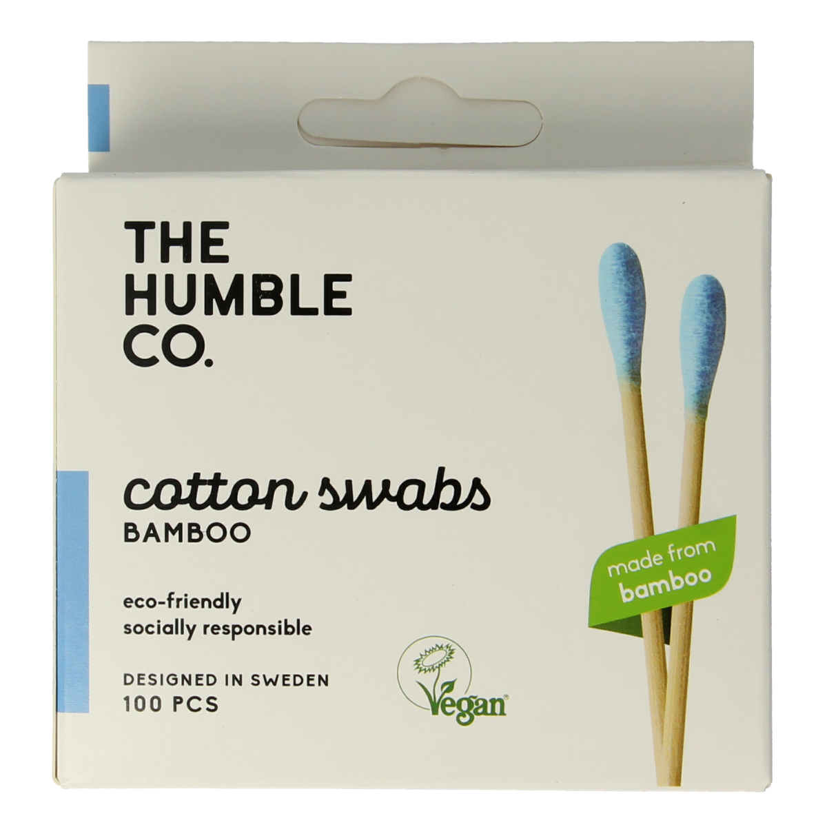 The Humble Co Wattenstaafjes bamboe blauw 100.00 Stuks