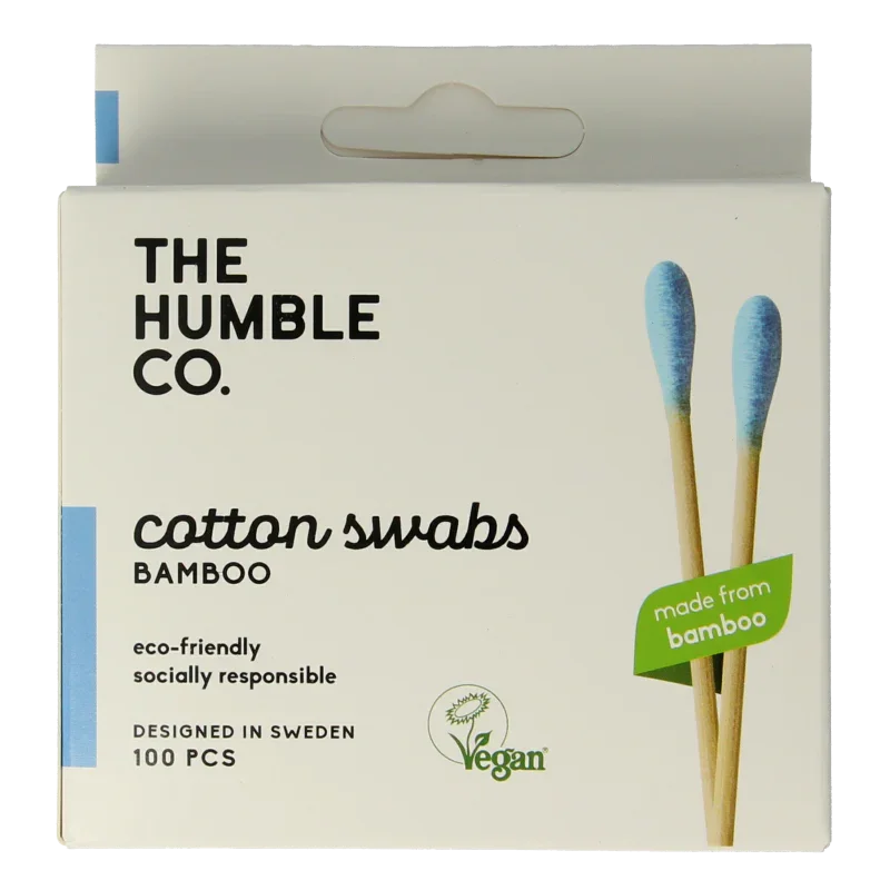 The Humble Co Wattenstaafjes bamboe blauw 100 Stuks