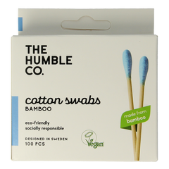 The Humble Co Wattenstaafjes bamboe blauw 100 Stuks