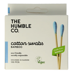 The Humble Co Wattenstaafjes bamboe blauw 100 Stuks