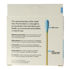 The Humble Co Wattenstaafjes bamboe blauw 100 Stuks