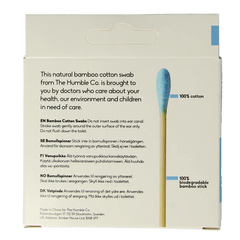 The Humble Co Wattenstaafjes bamboe blauw 100 Stuks