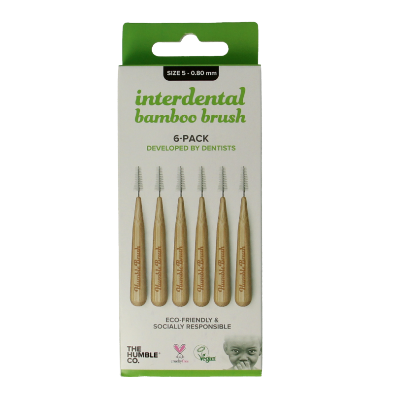 The Humble Co Interdental borstel 0.80 mm groen 6 Stuks