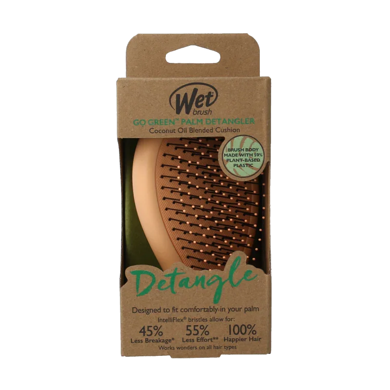 Wet Brush Go green palm detangler orange coconut oil 1.00 Stuks