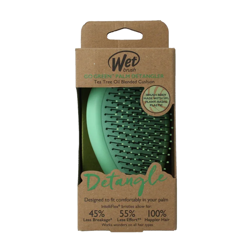Wet Brush Go green palm detangler green tea tree oil 1 Stuks