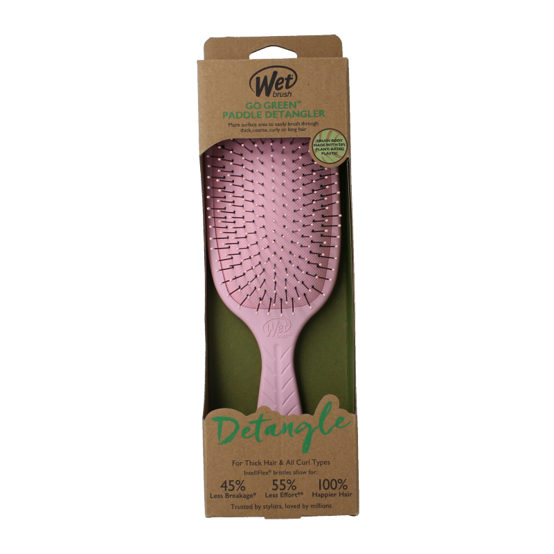Wet Brush Go green paddle detangler pink 1 Stuks