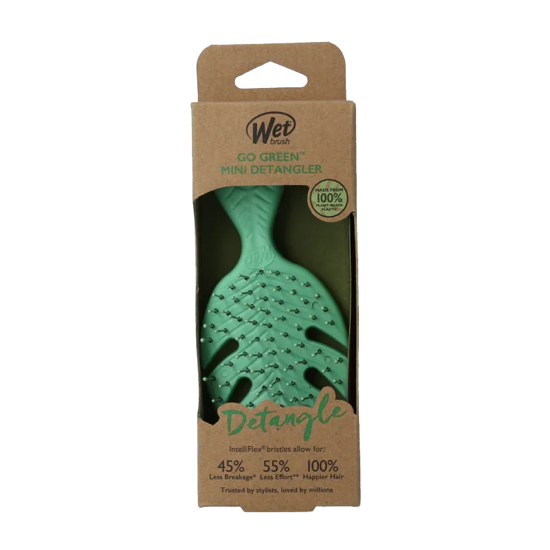 Wet Brush Go green detangler green mini 1.00 Stuks