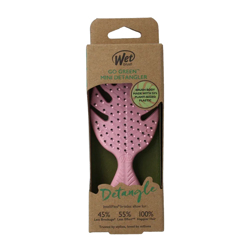 Wet Brush Go green detangler pink mini 1 Stuks