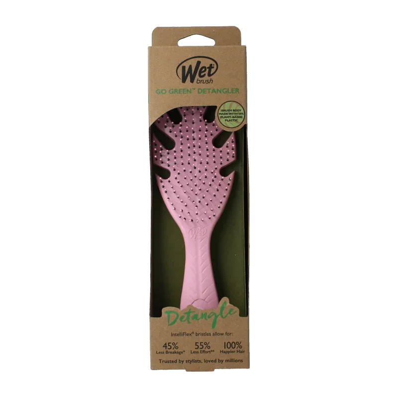 Wet Brush Go green detangler pink 1 Stuks