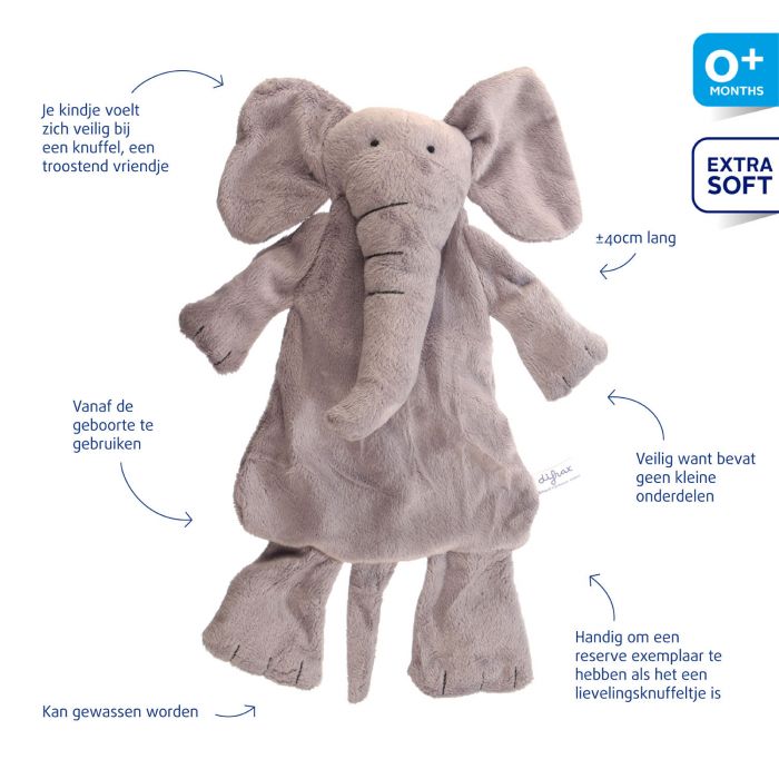 Difrax Soft olifant Elliot 1 Stuks