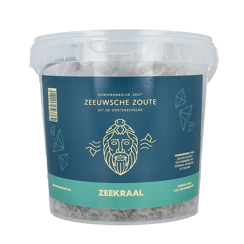 Zeeuwsche Zoute Zout met zeekraal in emmer 1.00 Kilogram