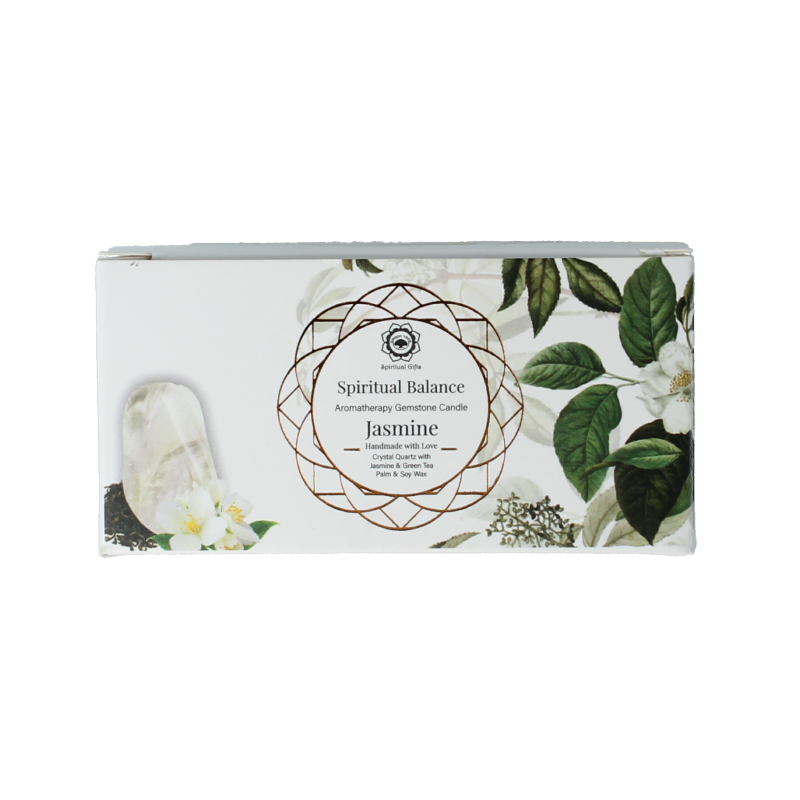 Green Tree Geurkaars edelsteen spiritueel balans jasmijn 70.00 Gram