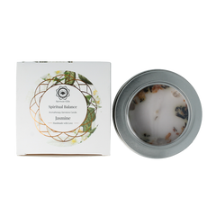 Green Tree Geurkaars edelsteen spiritueel balans jasmijn 70 Gram