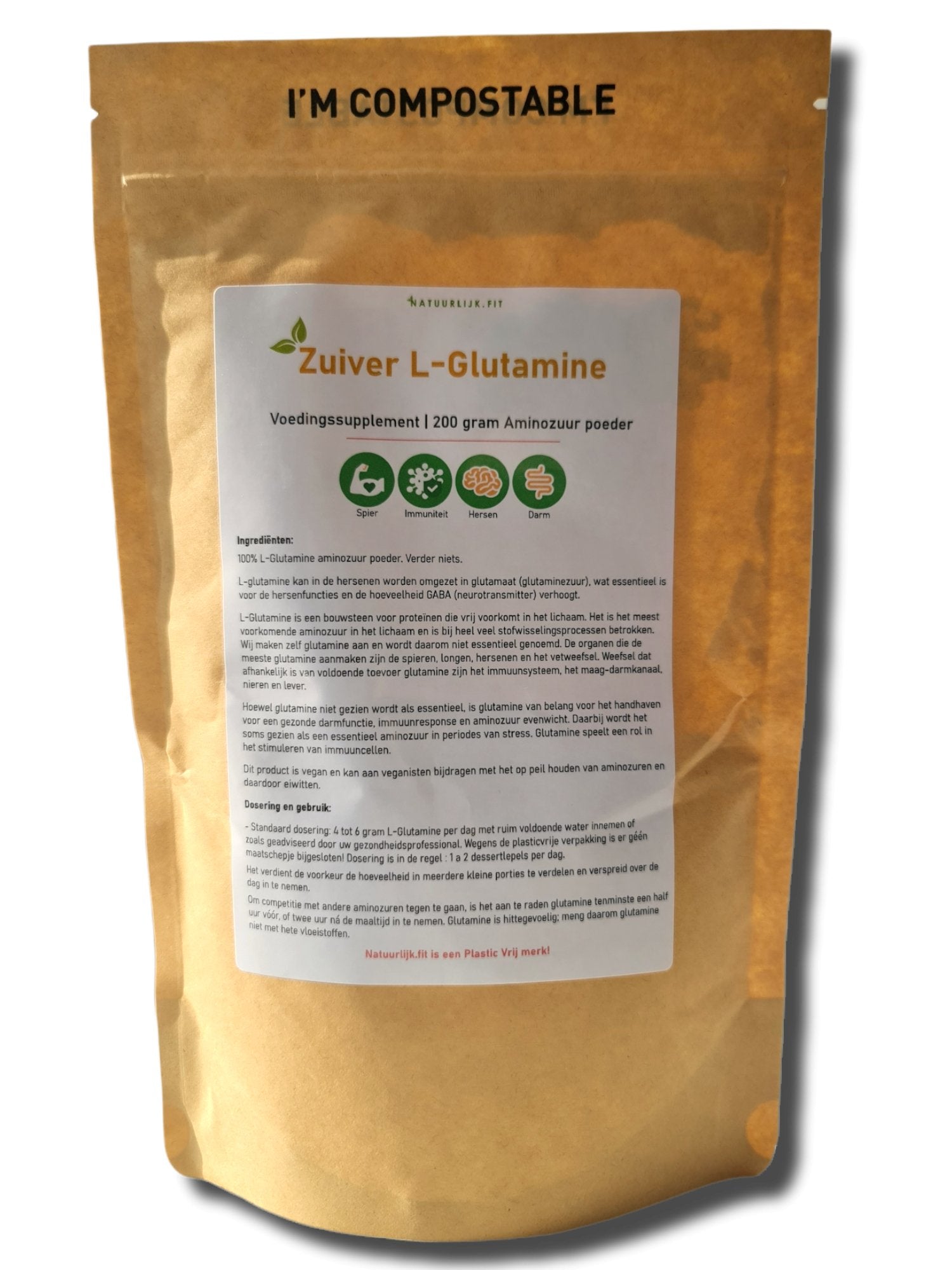 Natuurlijk.fit L-Glutamine poeder 200.00 Gram