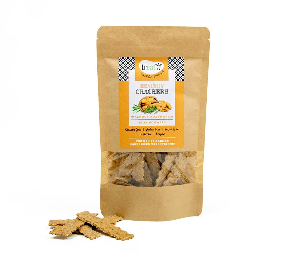 Treat Crackers walnoot rozemarijn glutenvrij 80.00 Gram