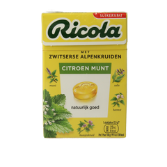 Ricola Citroen munt suikervrij doosje 50.00 Gram