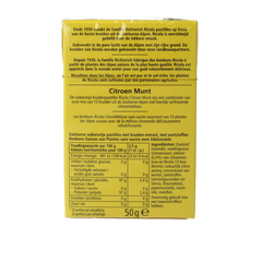 Ricola Citroen munt suikervrij doosje 50 Gram