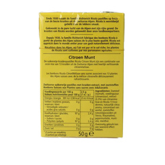 Ricola Citroen munt suikervrij doosje 50 Gram